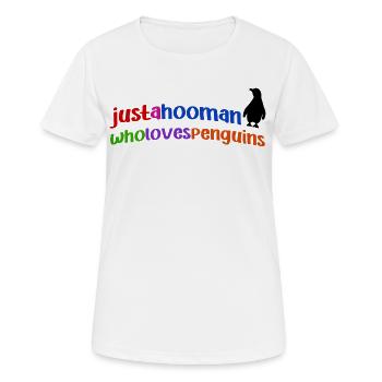 Penguin Cool Statement Animal Oiseau du pôle Sud - T-shirt respirant Femme - blanc - Devant - AI Model Female 172 dark (172cm)