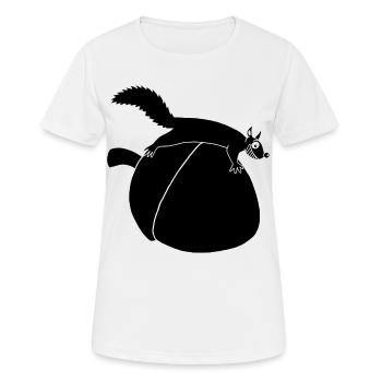 Das Eichhörnchen gegen die Eichel (schwarz) - Frauen T-Shirt atmungsaktiv - Weiß - Vorne - AI Model Female 172 dark (172cm)