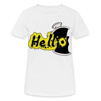 Hallo Spray Effekt - Frauen T-Shirt atmungsaktiv - Weiß - Vorne - AI Model Female 172 dark (172cm)