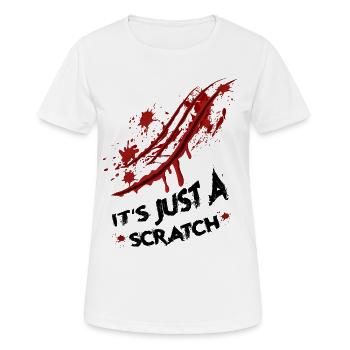 Nur ein Kratzer - Just a scratch - Frauen T-Shirt atmungsaktiv - Weiß - Vorne - AI Model Female 172 dark (172cm)
