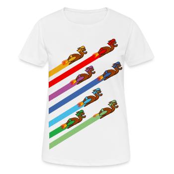 Lustige Renn Schnecken - Frauen T-Shirt atmungsaktiv - Weiß - Vorne - AI Model Female 172 dark (172cm)