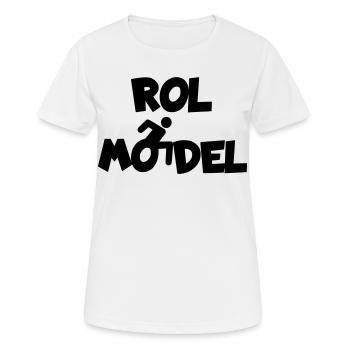 Jeder Rollstuhlfahrer ist ein Vorbild # - Frauen T-Shirt atmungsaktiv - Weiß - Vorne - AI Model Female 172 dark (172cm)