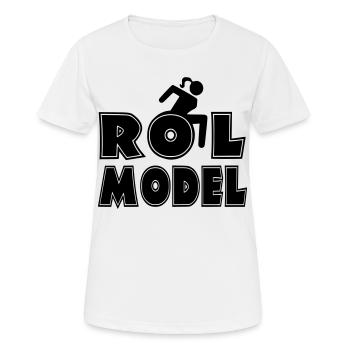 Jeder Rollstuhlfahrer ist ein Vorbild * - Frauen T-Shirt atmungsaktiv - Weiß - Vorne - AI Model Female 172 dark (172cm)