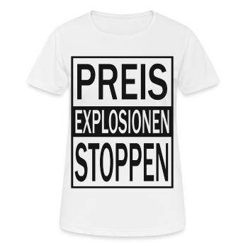 Preisexplosionen Stoppen - Frauen T-Shirt atmungsaktiv - Weiß - Vorne - AI Model Female 172 dark (172cm)