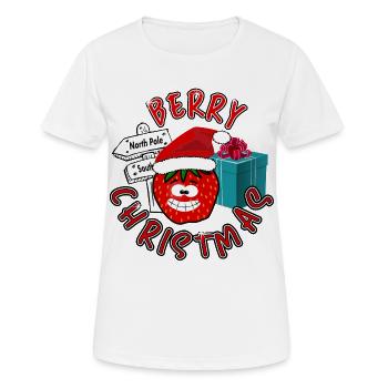 Baies sucrées Noël - T-shirt respirant Femme - blanc - Devant - AI Model Female 172 dark (172cm)