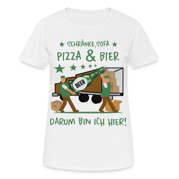 Umzugs Helfer - Frauen T-Shirt atmungsaktiv - Weiß - Vorne - AI Model Female 172 dark (172cm)