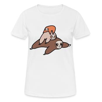 Mammifère paresseux animal paresseux sommeil fatigué - T-shirt respirant Femme - blanc - Devant - AI Model Female 172 dark (172cm)