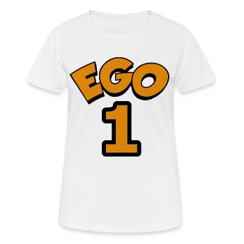 Ego One orange sur fond noir - T-shirt respirant Femme - blanc - Devant - AI Model Female 172 dark (172cm)