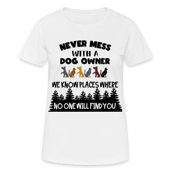 Un propriétaire de chien connaît de bonnes cachettes * - T-shirt respirant Femme - blanc - Devant - AI Model Female 172 dark (172cm)