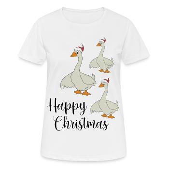 Happy Christmas - Frauen T-Shirt atmungsaktiv - Weiß - Vorne - AI Model Female 172 dark (172cm)