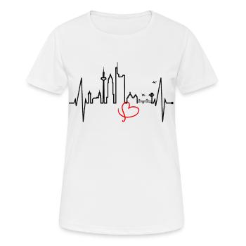 Frankfurt Skyline Herzschlag FFM Fan Liebe Hessen - Frauen T-Shirt atmungsaktiv - Weiß - Vorne - AI Model Female 172 dark (172cm)