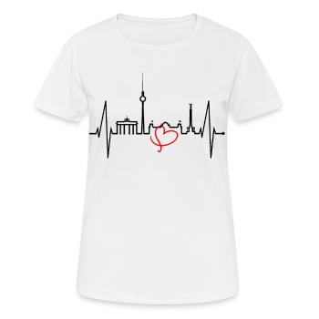 Berlin Skyline Heartbeat Heart Love Love Berliners - T-shirt respirant Femme - blanc - Devant - AI Model Female 172 dark (172cm)