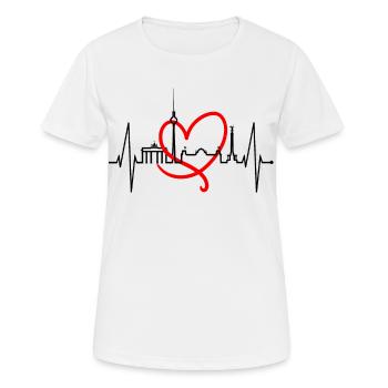 Berlin Skyline Heartbeat Heart Love Love Berliners - T-shirt respirant Femme - blanc - Devant - AI Model Female 172 dark (172cm)