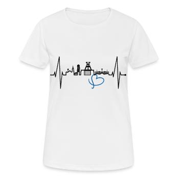 Bochum Herzschlag Bochumer Skyline Heimat Ruhrpott - Frauen T-Shirt atmungsaktiv - Weiß - Vorne - AI Model Female 172 dark (172cm)