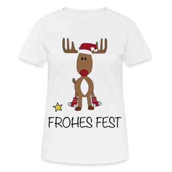 Frohes Fest - Frauen T-Shirt atmungsaktiv - Weiß - Vorne - AI Model Female 172 dark (172cm)