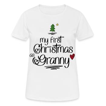 My first Christmas as Granny - Frauen T-Shirt atmungsaktiv - Weiß - Vorne - AI Model Female 172 dark (172cm)