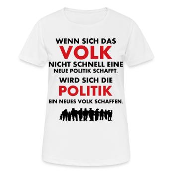 Das Volk und die Politik - Frauen T-Shirt atmungsaktiv - Weiß - Vorne - AI Model Female 172 dark (172cm)