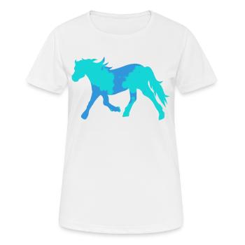 Cool Pferde Islandpferde Pferdeliebe Ross - Frauen T-Shirt atmungsaktiv - Weiß - Vorne - AI Model Female 172 dark (172cm)