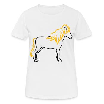Chevaux islandais Chevaux Chevaux Amateurs de chevaux Équitation - T-shirt respirant Femme - blanc - Devant - AI Model Female 172 dark (172cm)