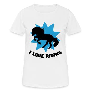 Chevaux Chevaux islandais Déclaration Équitation Cheval Amour - T-shirt respirant Femme - blanc - Devant - AI Model Female 172 dark (172cm)