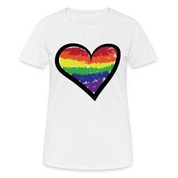 Rainbow Heart Bisexuel Lgbt Sexualité Gay - T-shirt respirant Femme - blanc - Devant - AI Model Female 172 dark (172cm)