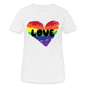 Heart Love Lgbt Relationship Saying Homosexual - Women's Breathable T-Shirt - white - Front - AI Model Female 172 dark (172cm)