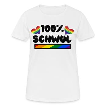 Herz Lgbt Schwul Statement Rechte Homosexueller - Frauen T-Shirt atmungsaktiv - Weiß - Vorne - AI Model Female 172 dark (172cm)