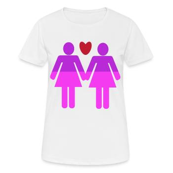 Cœur LGBT Partenariat homosexuel - T-shirt respirant Femme - blanc - Devant - AI Model Female 172 dark (172cm)