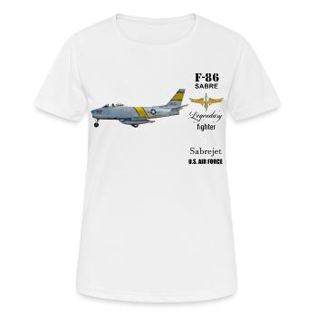 F-86 Sabre - T-shirt respirant Femme - blanc - Devant - AI Model Female 172 dark (172cm)