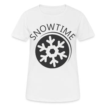 snowtime Schneeflocke Schneekristall Symbol Logo - Frauen T-Shirt atmungsaktiv - Weiß - Vorne - AI Model Female 172 dark (172cm)