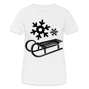 Schnee Schlitten Eiskristalle Schneeflocken Winter - Frauen T-Shirt atmungsaktiv - Weiß - Vorne - AI Model Female 172 dark (172cm)