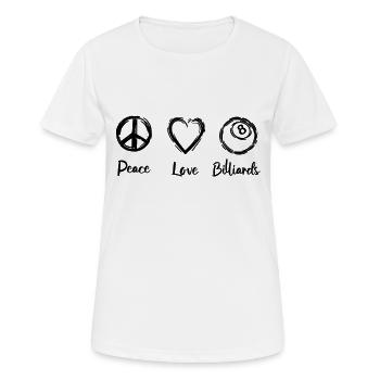Billard - Frauen T-Shirt atmungsaktiv - Weiß - Vorne - AI Model Female 172 dark (172cm)