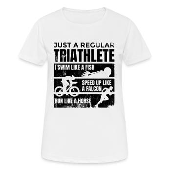 Triathlète moyen - T-shirt respirant Femme - blanc - Devant - AI Model Female 172 dark (172cm)