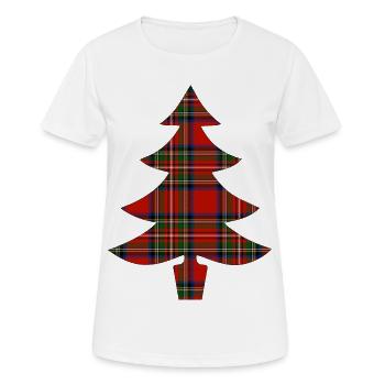 Tartan Weihnachtsbaum - Frauen T-Shirt atmungsaktiv - Weiß - Vorne - AI Model Female 172 dark (172cm)
