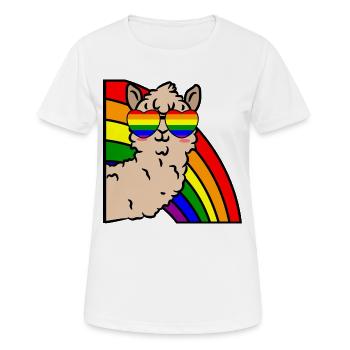 Cool Lama Transgenre Lgbt Rainbow Sexualité - T-shirt respirant Femme - blanc - Devant - AI Model Female 172 dark (172cm)