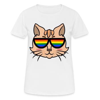 Cool Katze Lgbt Lesbisch Gleichberechtigung Homo - Frauen T-Shirt atmungsaktiv - Weiß - Vorne - AI Model Female 172 dark (172cm)