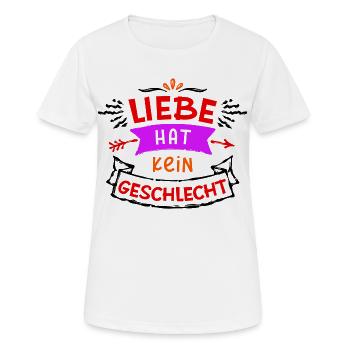 Lgbt Gleichgeschlechtliche Partnerschaft Statement - Frauen T-Shirt atmungsaktiv - Weiß - Vorne - AI Model Female 172 dark (172cm)