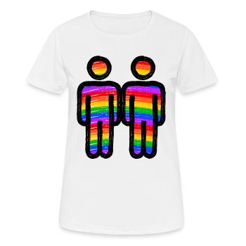 Lgbt Gleichgeschlechtliche Partnerschaft Bisexuell - Frauen T-Shirt atmungsaktiv - Weiß - Vorne - AI Model Female 172 dark (172cm)