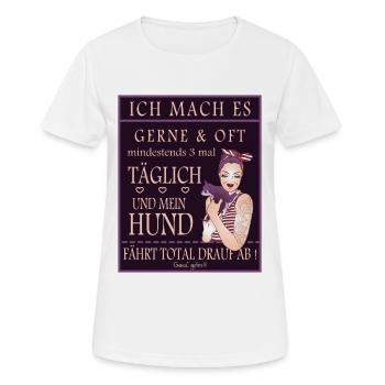 Hunde Tage gassi gehn - Frauen T-Shirt atmungsaktiv - Weiß - Vorne - AI Model Female 172 dark (172cm)