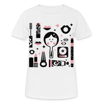 Disco Make Up Revival L schwarz pink - Frauen T-Shirt atmungsaktiv - Weiß - Vorne - AI Model Female 172 dark (172cm)