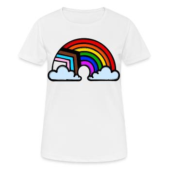Lgbt Homo Regenbogen Gleichberechtigung Beziehung - Frauen T-Shirt atmungsaktiv - Weiß - Vorne - AI Model Female 172 dark (172cm)