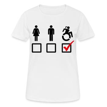 Cette femme en fauteuil roulant convient # - T-shirt respirant Femme - blanc - Devant - AI Model Female 172 dark (172cm)