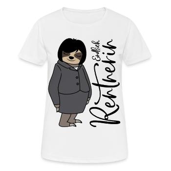 Rente Faultier Frau Ruhestand Endlich Rentnerin - Frauen T-Shirt atmungsaktiv - Weiß - Vorne - AI Model Female 172 dark (172cm)