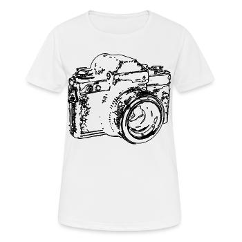 Ancienne caméra analogique - T-shirt respirant Femme - blanc - Devant - AI Model Female 172 dark (172cm)