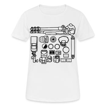 Matériel de photographie - T-shirt respirant Femme - blanc - Devant - AI Model Female 172 dark (172cm)
