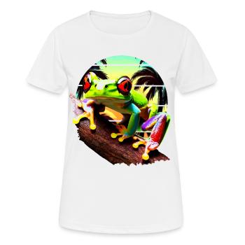 Red Eyed Tree Frog Sunset - Women's Breathable T-Shirt - white - Front - AI Model Female 172 dark (172cm)