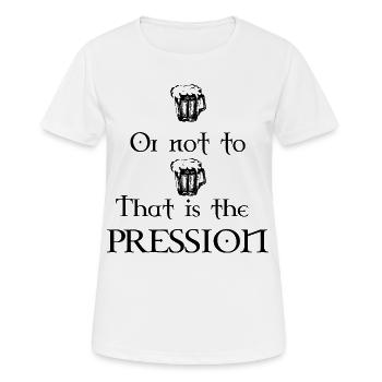 Zu Bier oder nicht zu Bier, das ist der Druck! - Frauen T-Shirt atmungsaktiv - Weiß - Vorne - AI Model Female 172 dark (172cm)