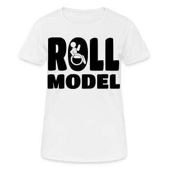 Jeder Rollstuhlfahrer ist ein Vorbild * - Frauen T-Shirt atmungsaktiv - Weiß - Vorne - AI Model Female 172 dark (172cm)