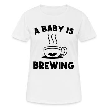 Schwangerschaft Babybauch Schwanger Statement Baby - Frauen T-Shirt atmungsaktiv - Weiß - Vorne - AI Model Female 172 dark (172cm)