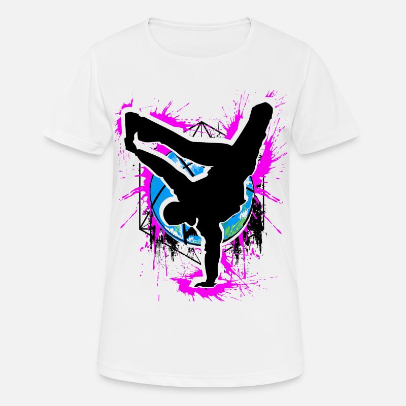 Breakdance - Breakdancer - Breakdancing - BBoy - T-shirt respirant Femme - blanc